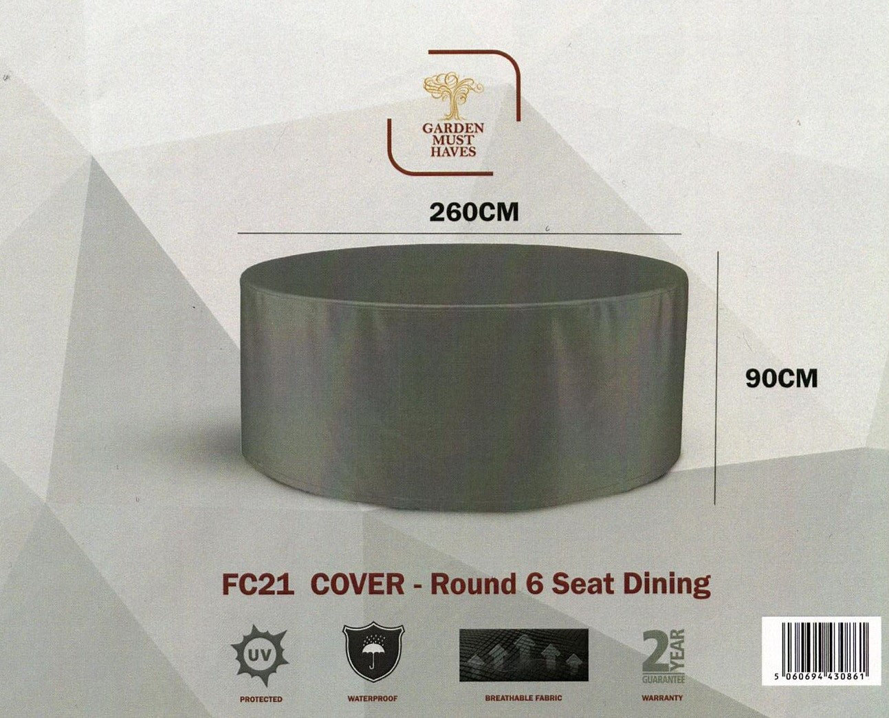 Round 6 seater dining cover (260cm x 90cm) - Flemings Department Store