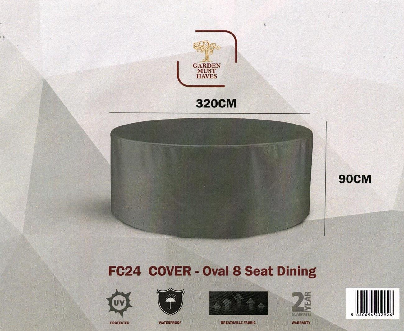 Oval 8 seater cover (320cm x 90cm) - Flemings Department Store