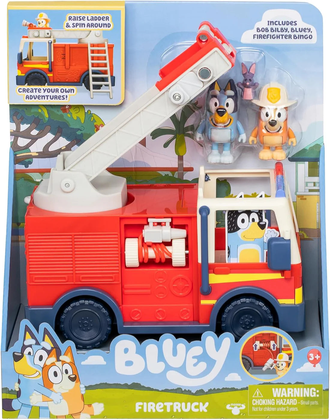 Bluey Firetruck Playset – Includes Bingo, Bluey & Bob Bilby
