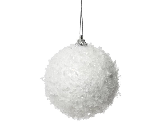 White textured Christmas ornament on a white background