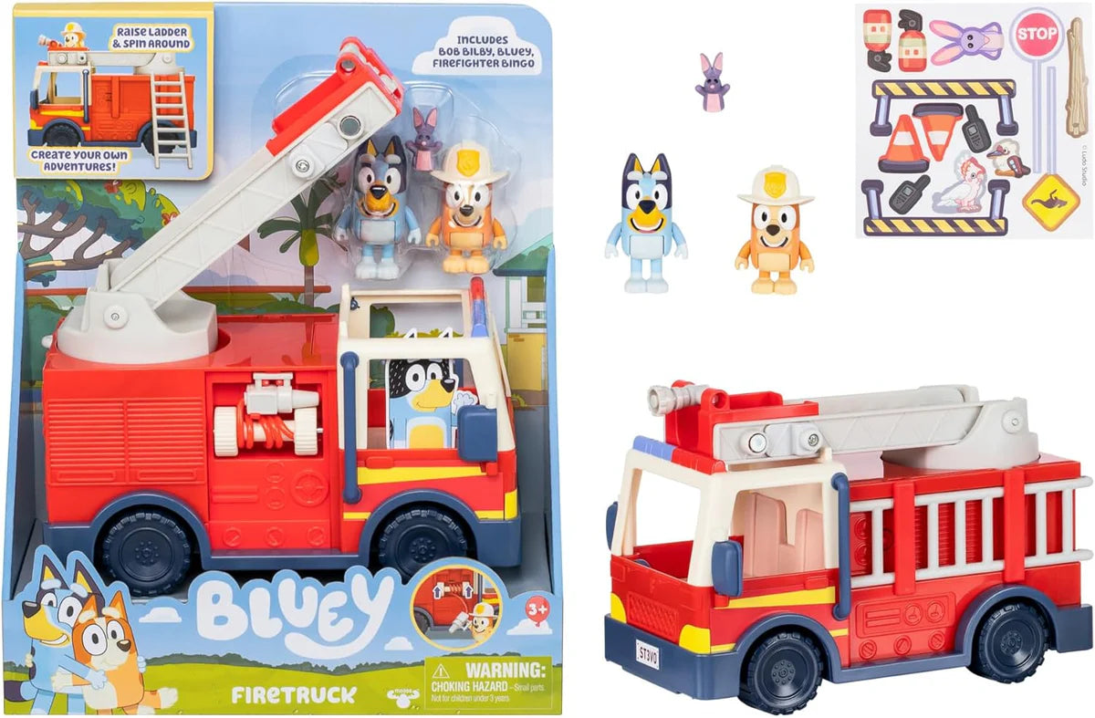 Bluey Firetruck Playset – Includes Bingo, Bluey & Bob Bilby