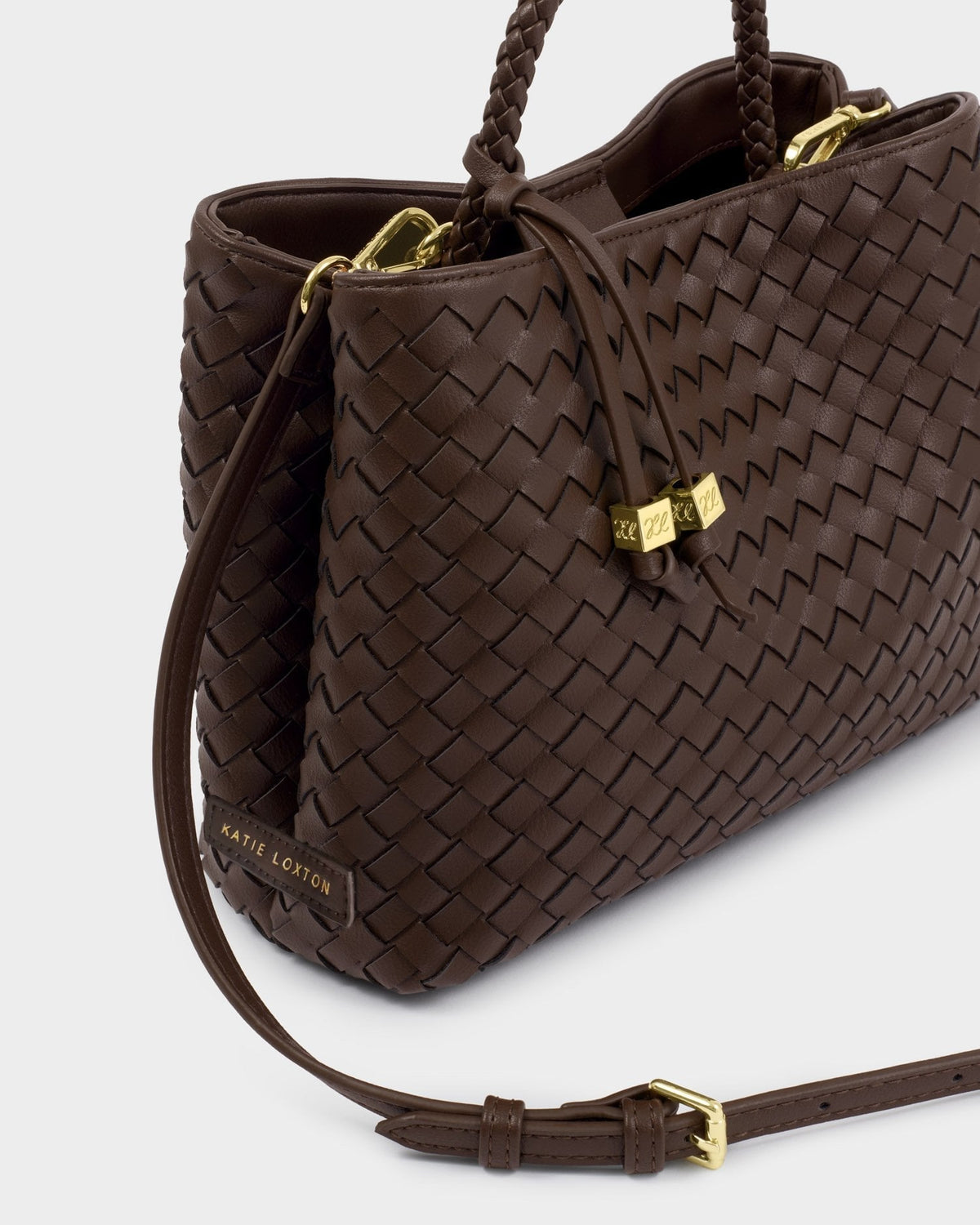 Nova Hand Woven Top Handle Bag in Chocolate - image 7