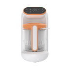 White and orange kitchen appliance on a white background