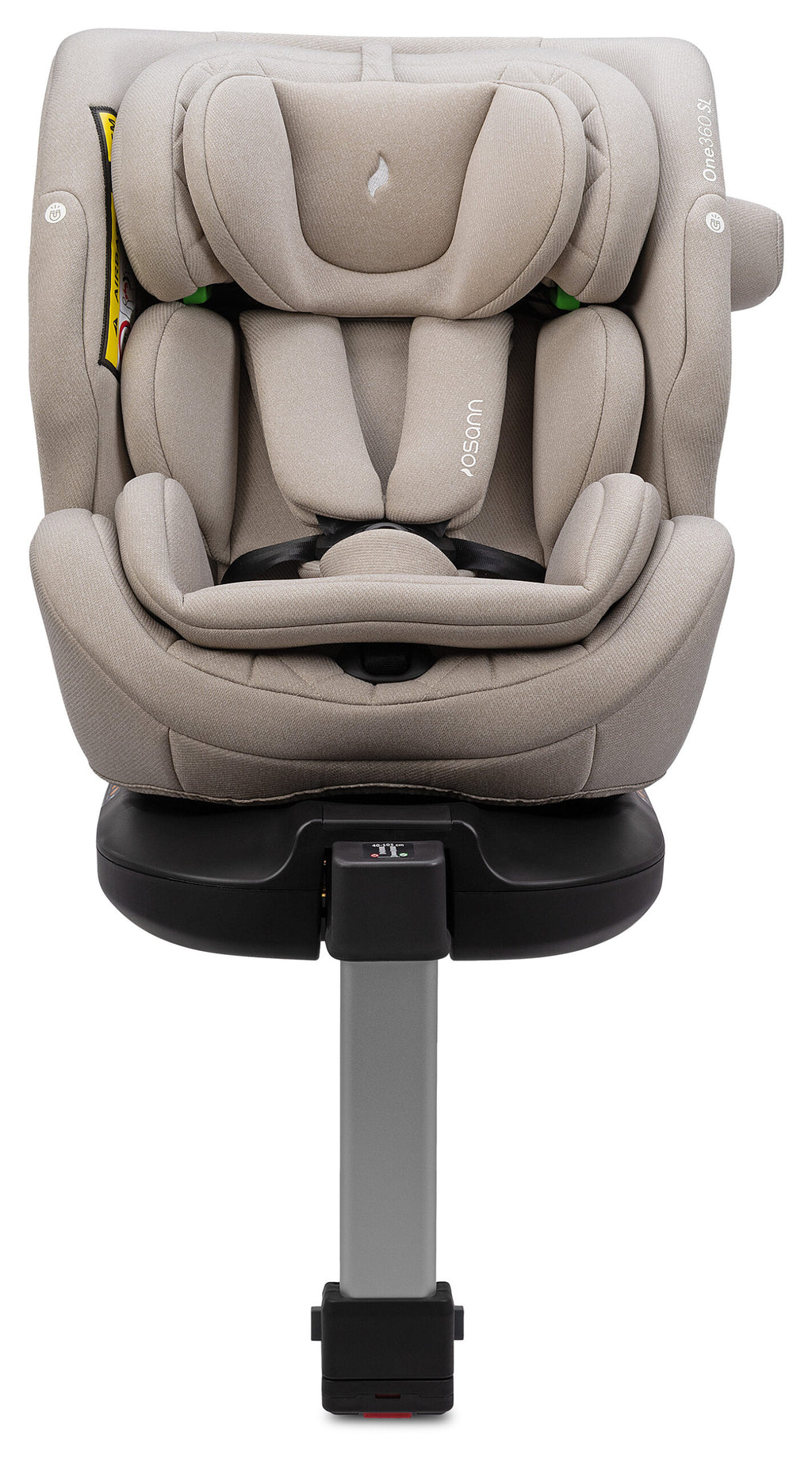 Osann One 360 SL i-Size Car Seat in Wheat infant car seat with a matching headrest and a gray support leg, shown against a plain white background.