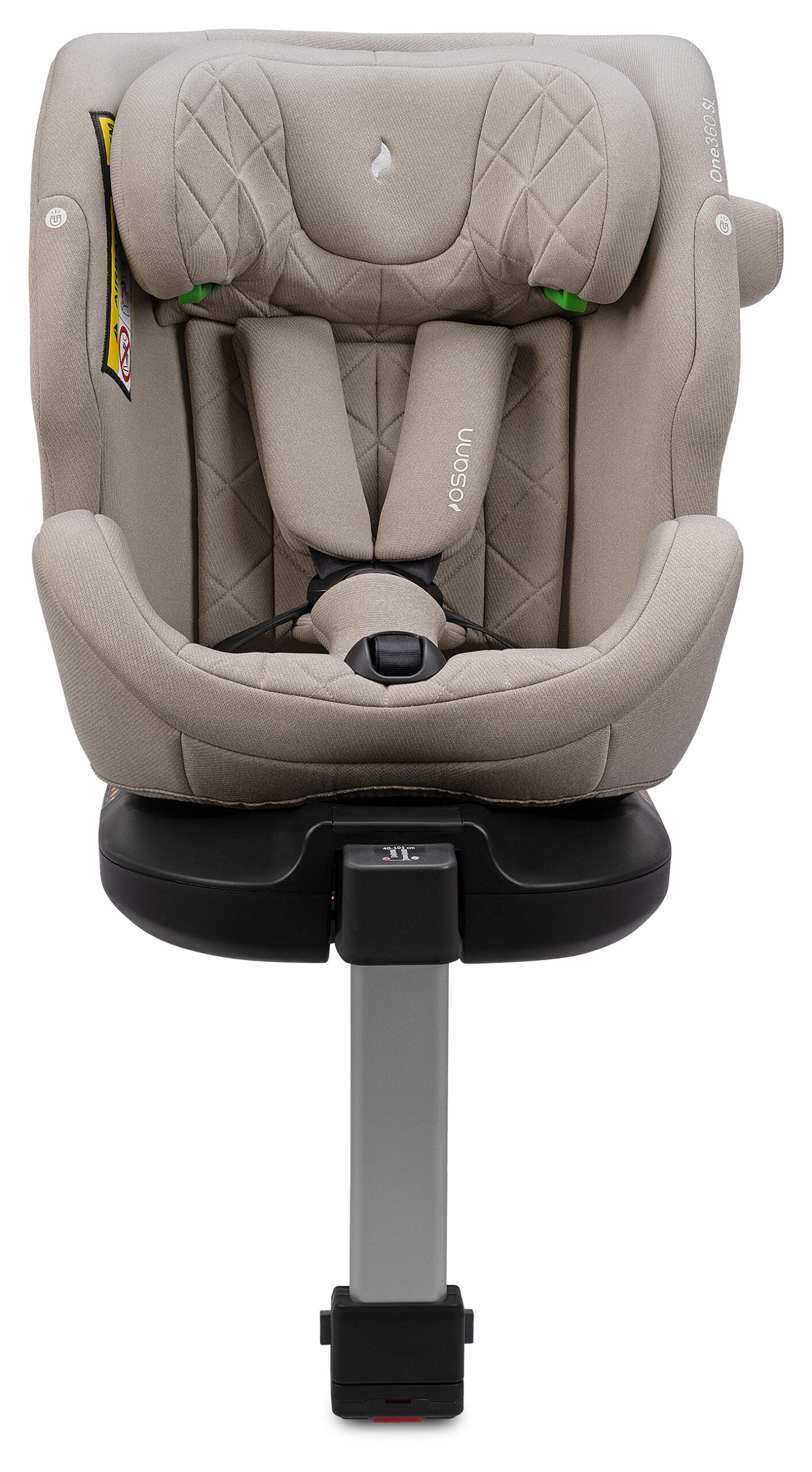 Osann One 360 SL i-Size Car Seat in Wheat infant car seat with a matching padded headrest and harness straps, shown from the front on a white background.