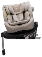 Osann One 360 SL i-Size Car Seat in Wheat on a black base, shown from a three-quarter angle against a white background.