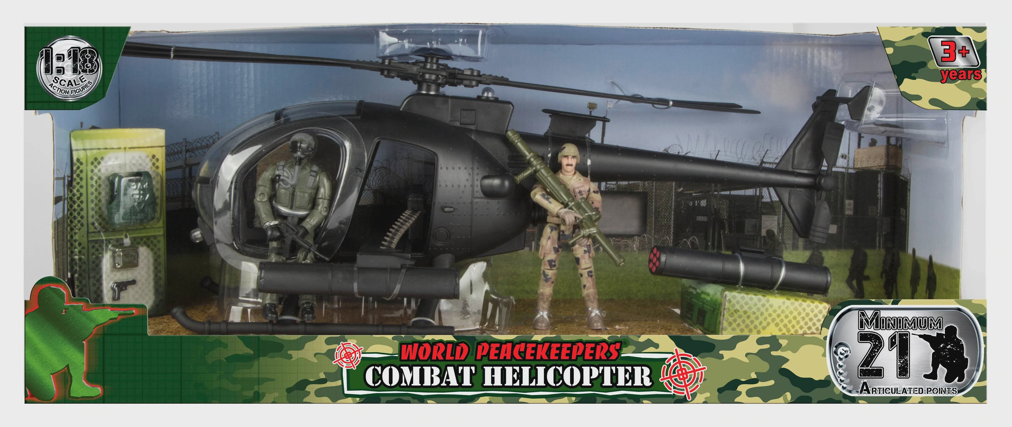 COMBAT HELICOPTER WITH FIGURES AND ACCESSORIES - Flemings Department Store