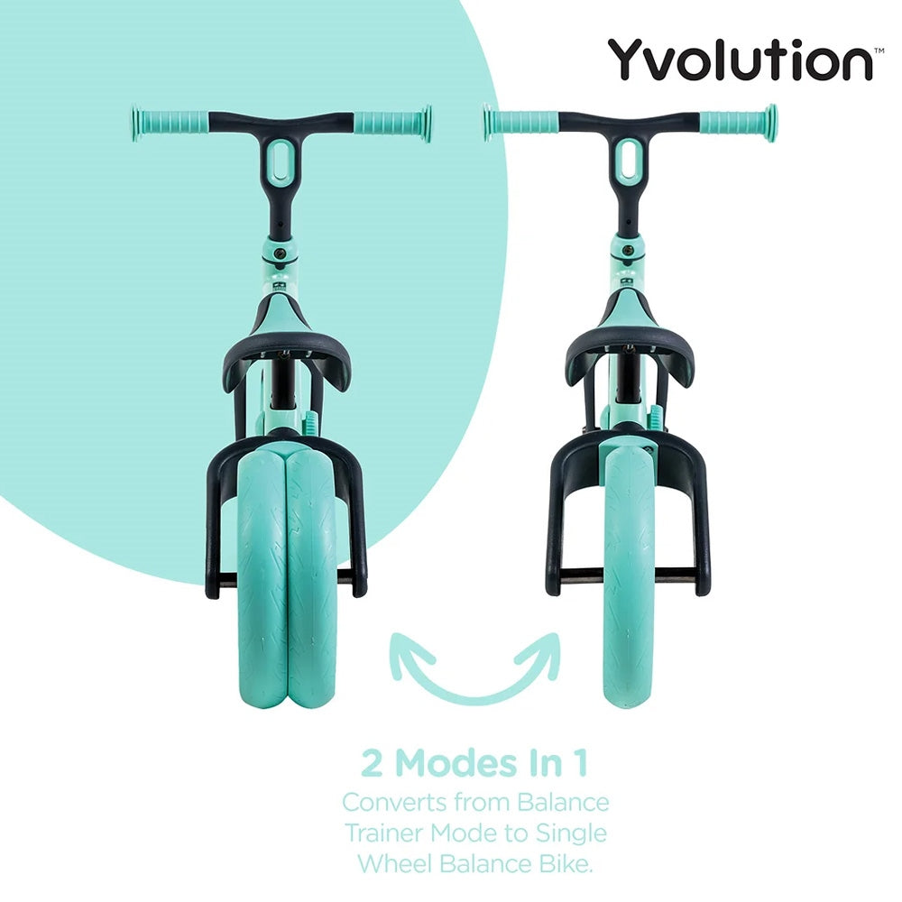 Yvolution Velo Junior Balance Bike – Green | 2-Stage Toddler Bike