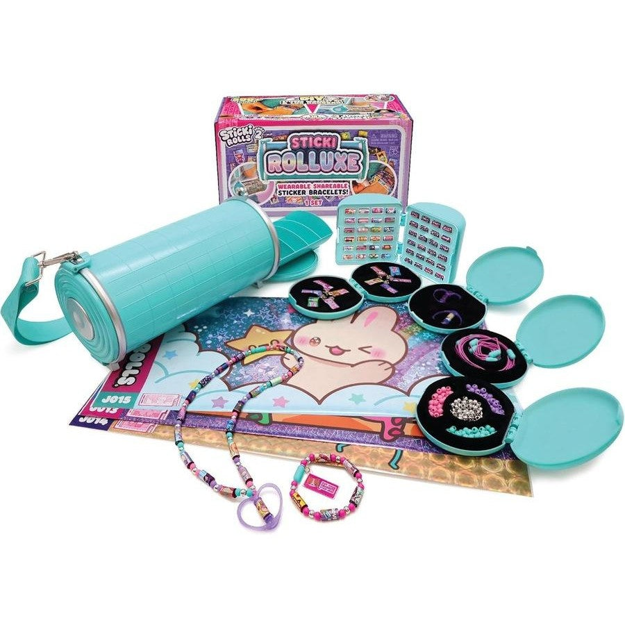 Sticki Rolls Sticki Rolluxe Bag – 500 Stickers, Storage Pods & DIY Jewellery Kit