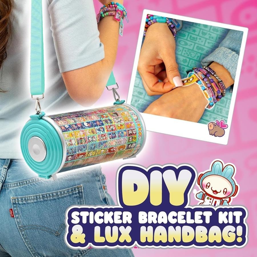 Sticki Rolls Sticki Rolluxe Bag – 500 Stickers, Storage Pods & DIY Jewellery Kit