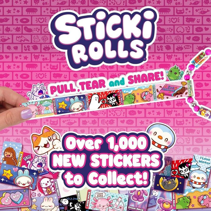 Sticki Rolls Sticki Rolluxe Bag – 500 Stickers, Storage Pods & DIY Jew ...