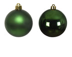 Forest Green Glass Christmas Baubles – Set of 16 with Shiny and Matt Finish, 8cm