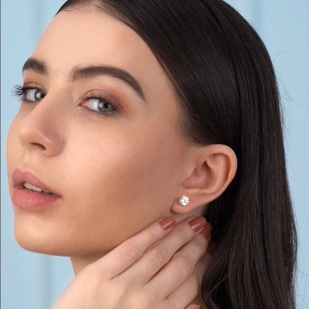Newbridge Silverware Round Clear Stone Studs | Flemings Monaghan