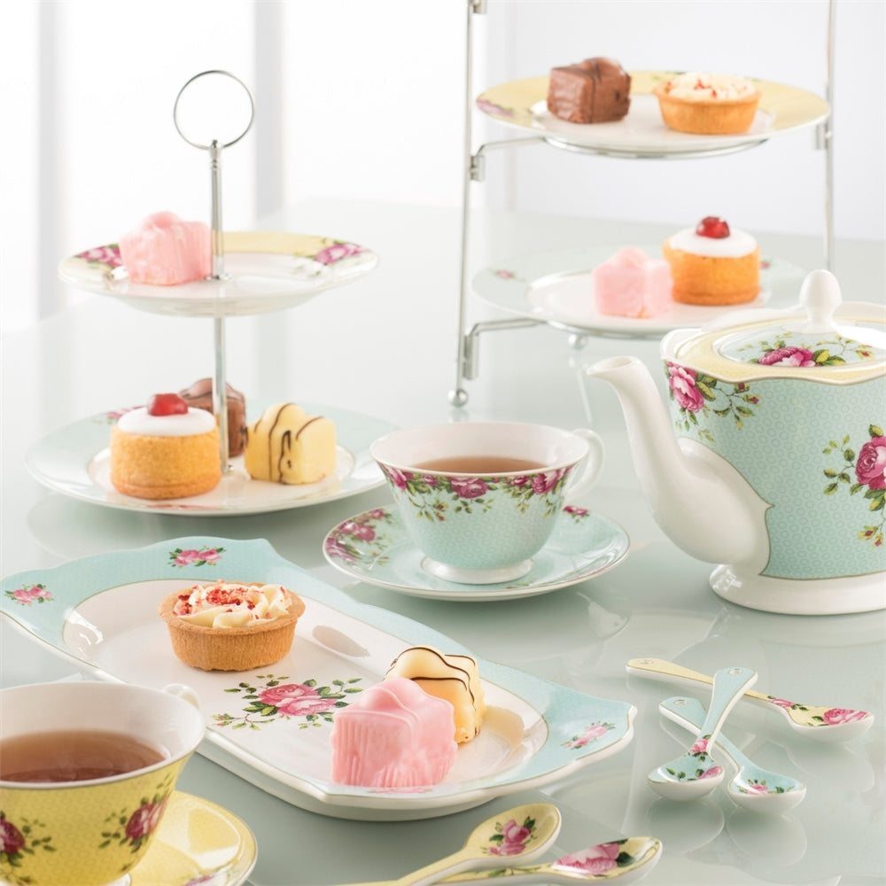 Aynsley Archive Rose Footed Mug Set detail view