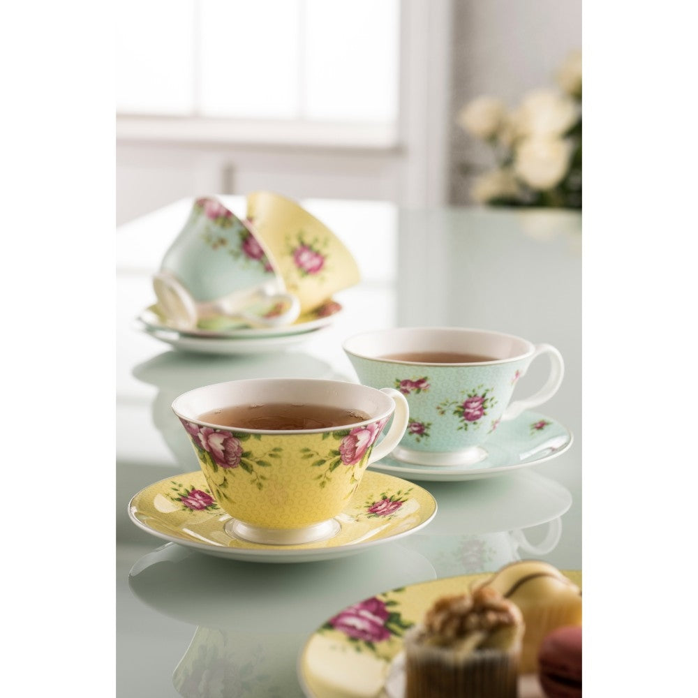 Aynsley Archive Rose Tea Cup and Saucer Set alternate view