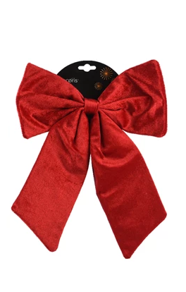 Luxury Velvet Polyester Bow – Christmas Red & Oxblood