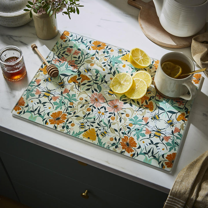 Ulster Weavers Bee Bloom Glass Worktop Saver One Size in Yellow - Flemings Department Store