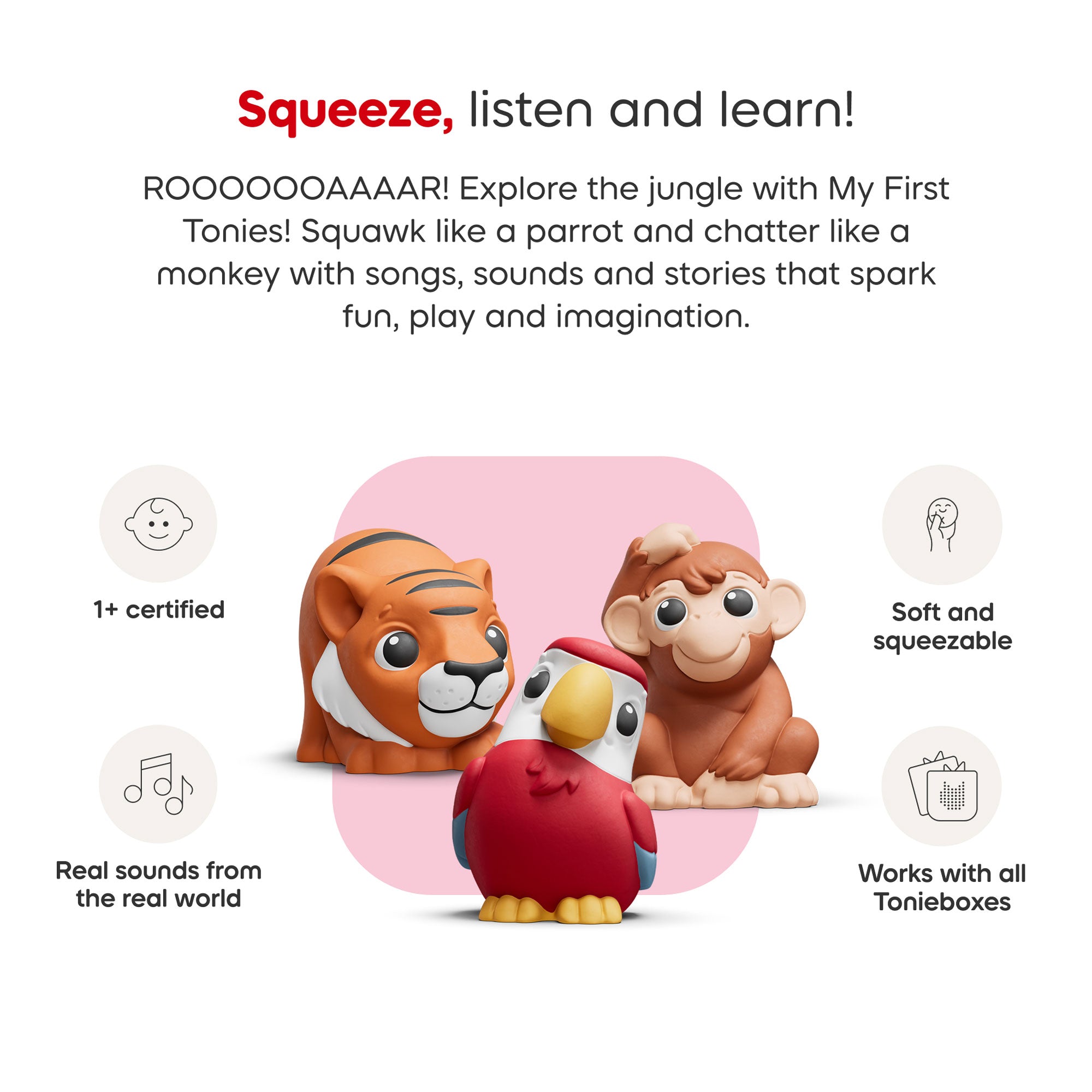 Tonies My First Jungle Set: Soft Audio Figures for Toddlers