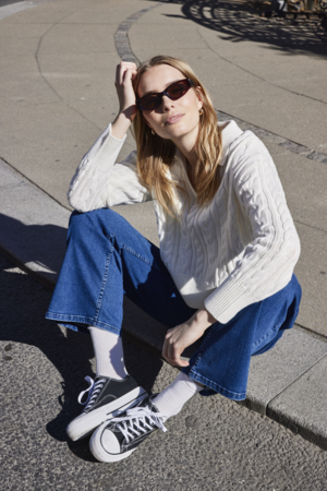 Fransa FRVIVIAN PU 1 Cable Knit Jumper – Women’s Knitwear