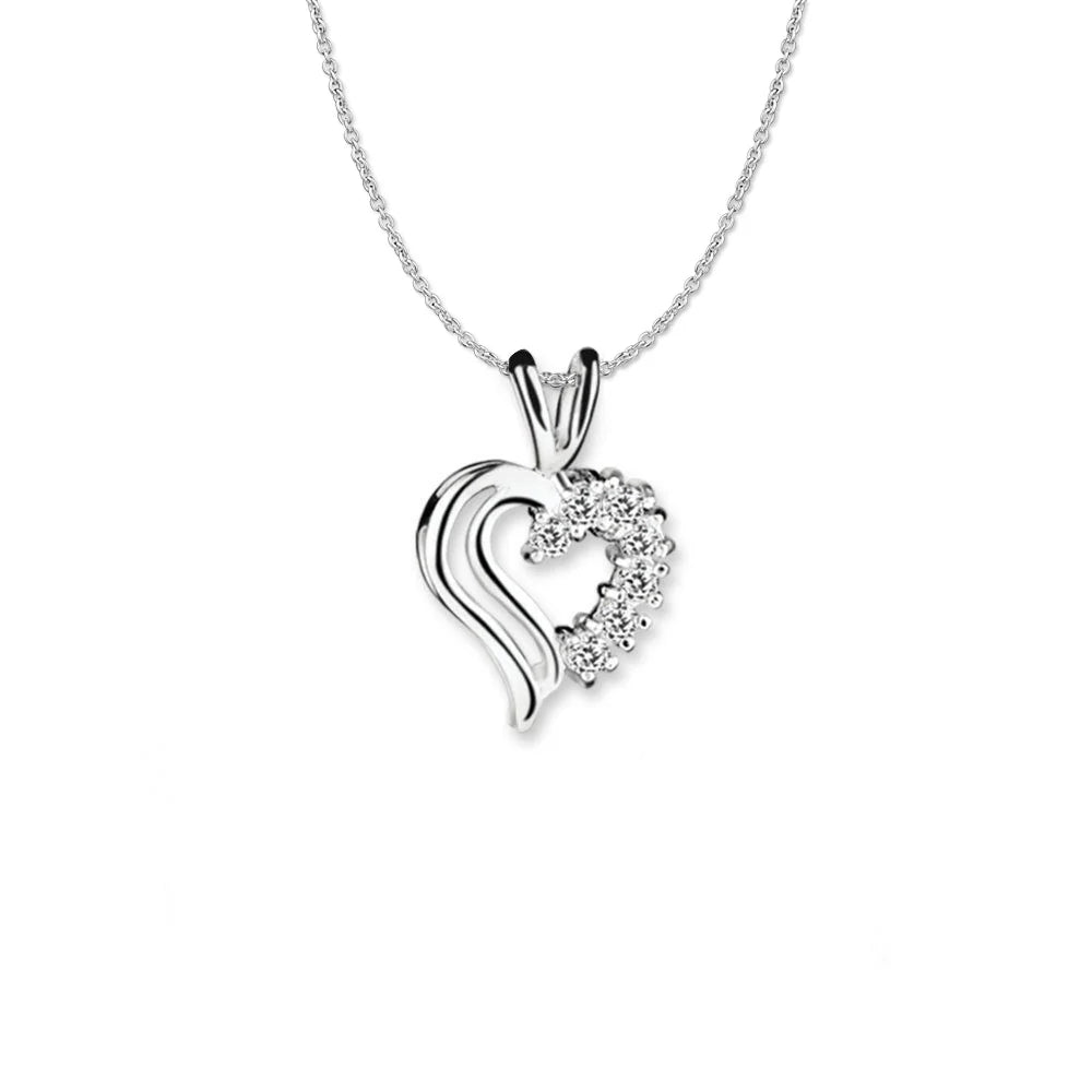 Newbridge Silverware Double Heart CZ Pendant | Flemings Monaghan