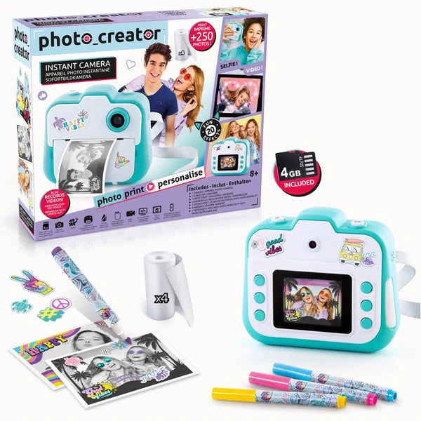 Photo Creator Instant Camera – Print & Save with 4GB SD