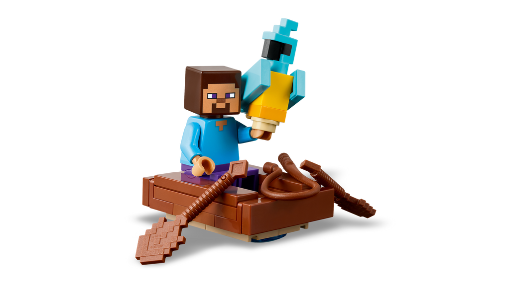 LEGO figure of a character from 'Minecraft' on a white background