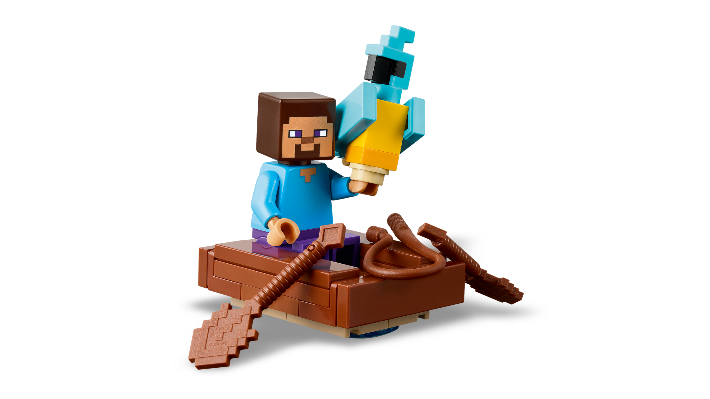 LEGO figure of a character from 'Minecraft' on a white background