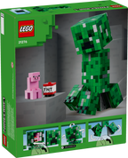 LEGO Minecraft Creeper figure in packaging with small pink pig and red TNT block toys.