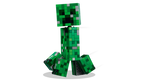 Green block-style figure on a white background