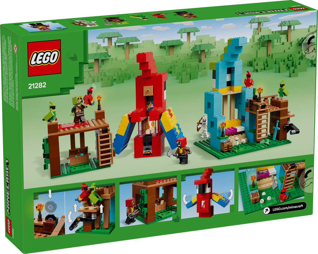 LEGO 21282 box with pirate-themed building set on a green background