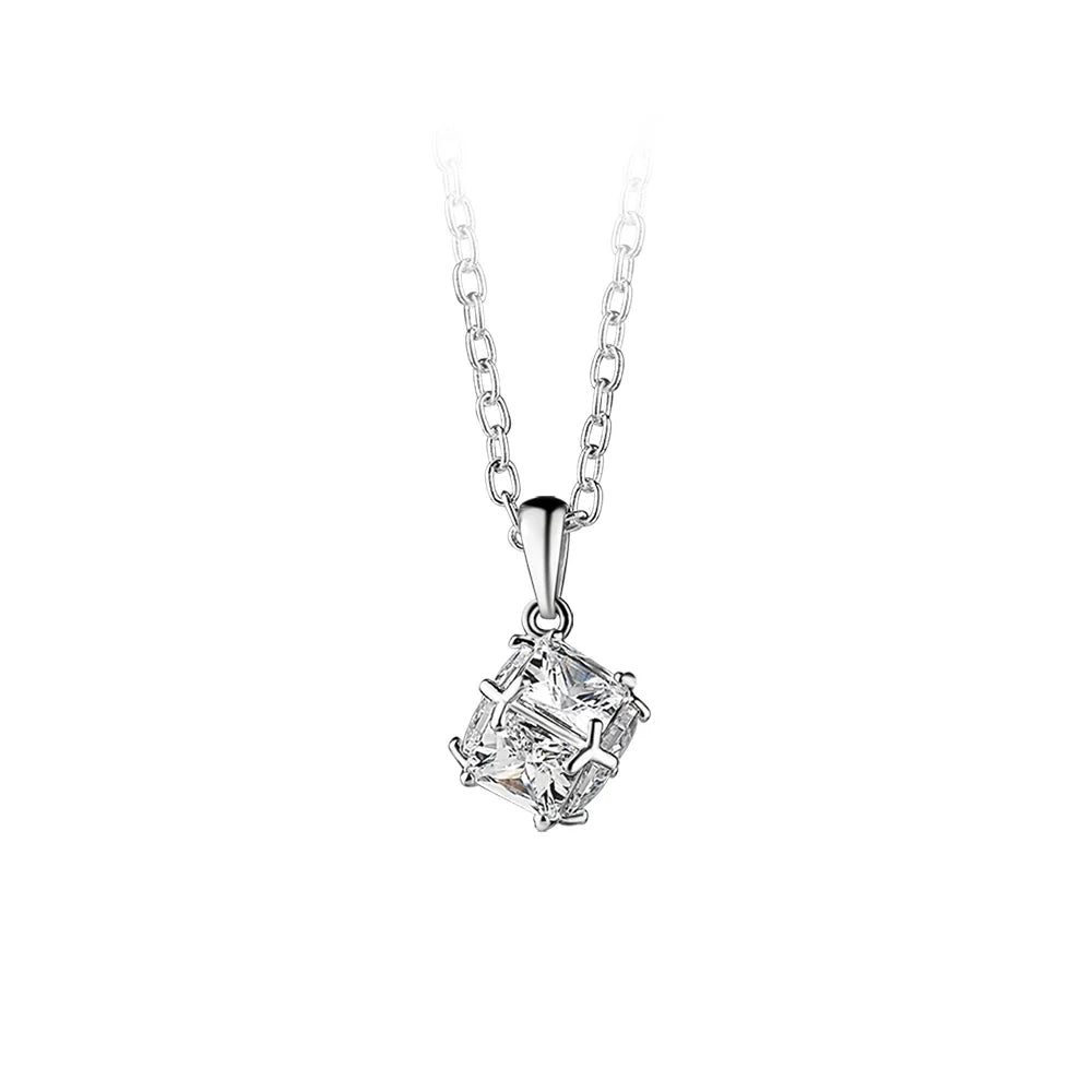 Newbridge Silverware Square Clear Stone Pendant | Flemings Monaghan