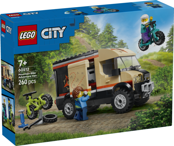 LEGO City mountain bike adventure van set packaging with LEGO branding.