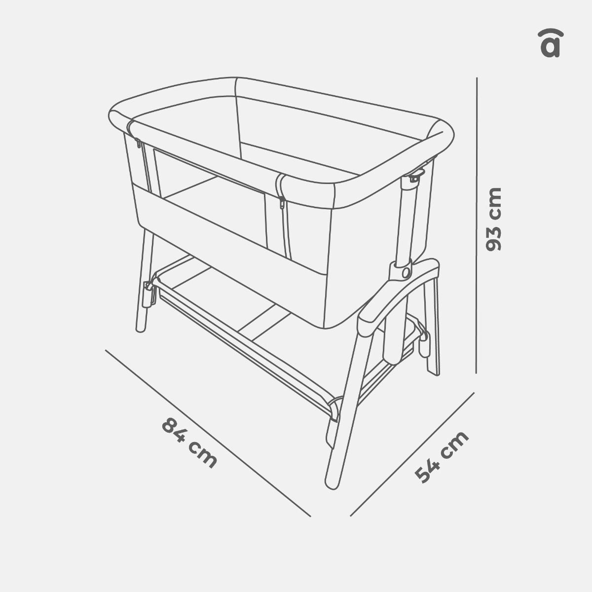 Asalvo Smart 2-in-1 Co-Sleeping Mini Crib Beige | Bedside Crib for Newborns