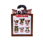 Packaged set of Gremlins action figures with 'Gremlins' branding on a white background.