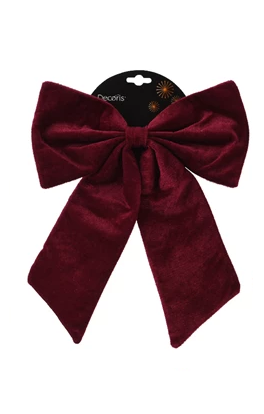 Luxury Velvet Polyester Bow – Christmas Red & Oxblood