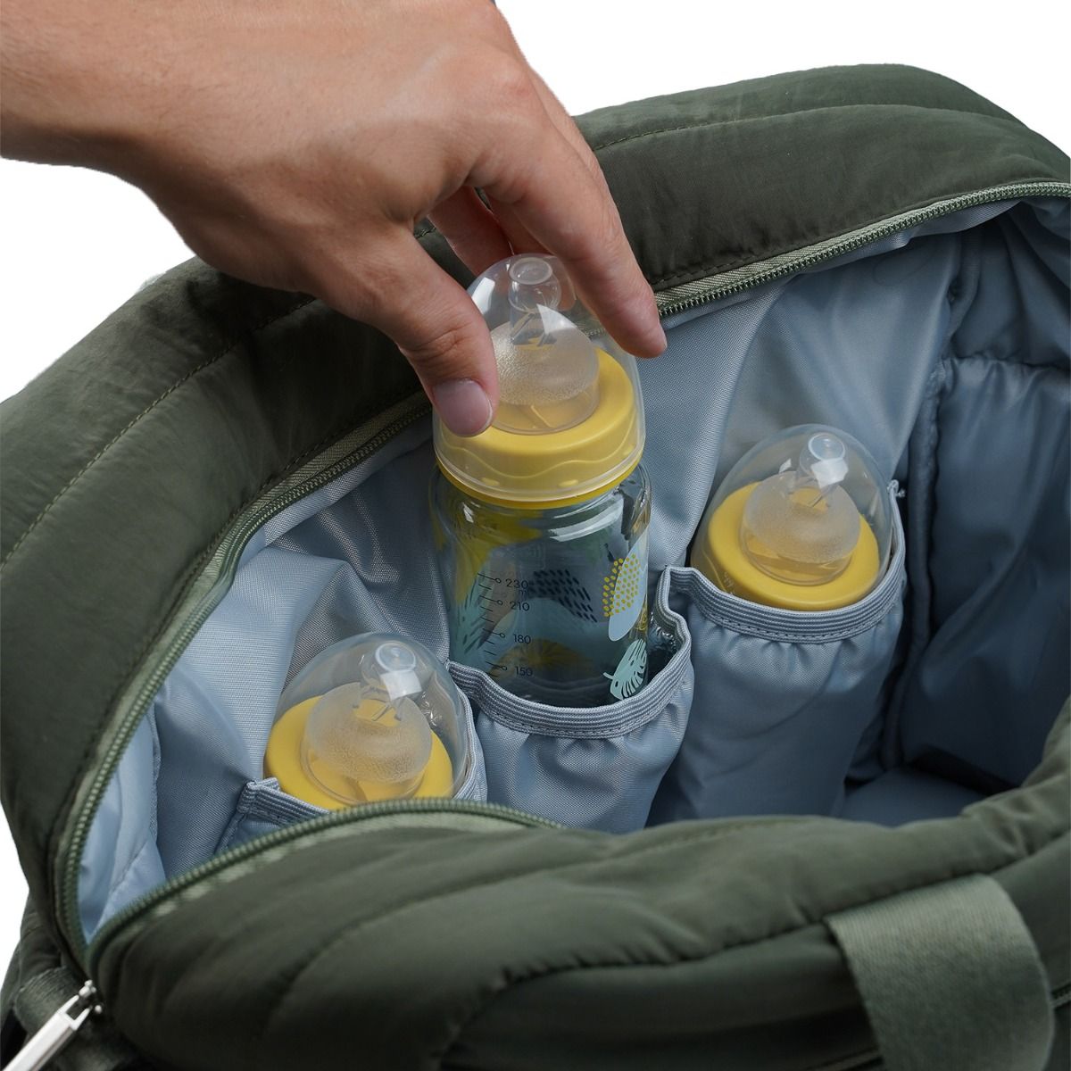 Thermobaby Plume Changing Bag Khaki Green | Stylish Baby Changing Bag