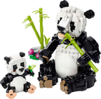 LEGO panda set with two pandas and bamboo on a white background