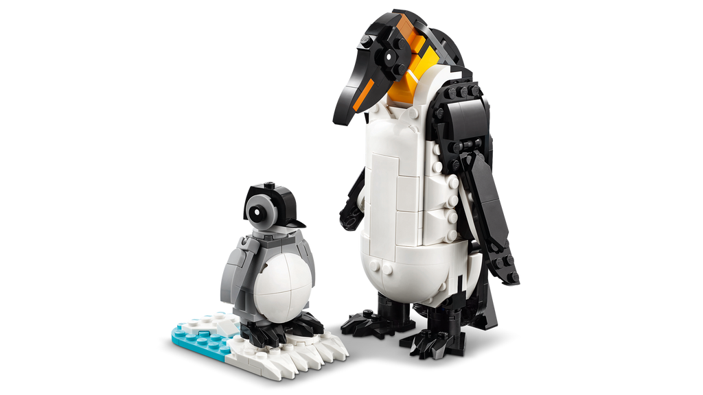 Two LEGO penguins on a white background