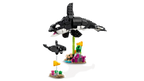 LEGO orca whale set on a white background