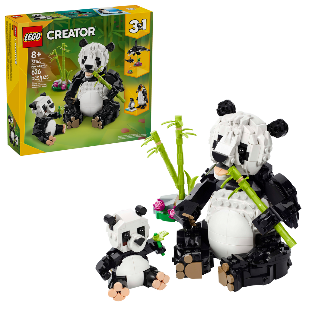 LEGO Creator Panda set with packaging on a white background