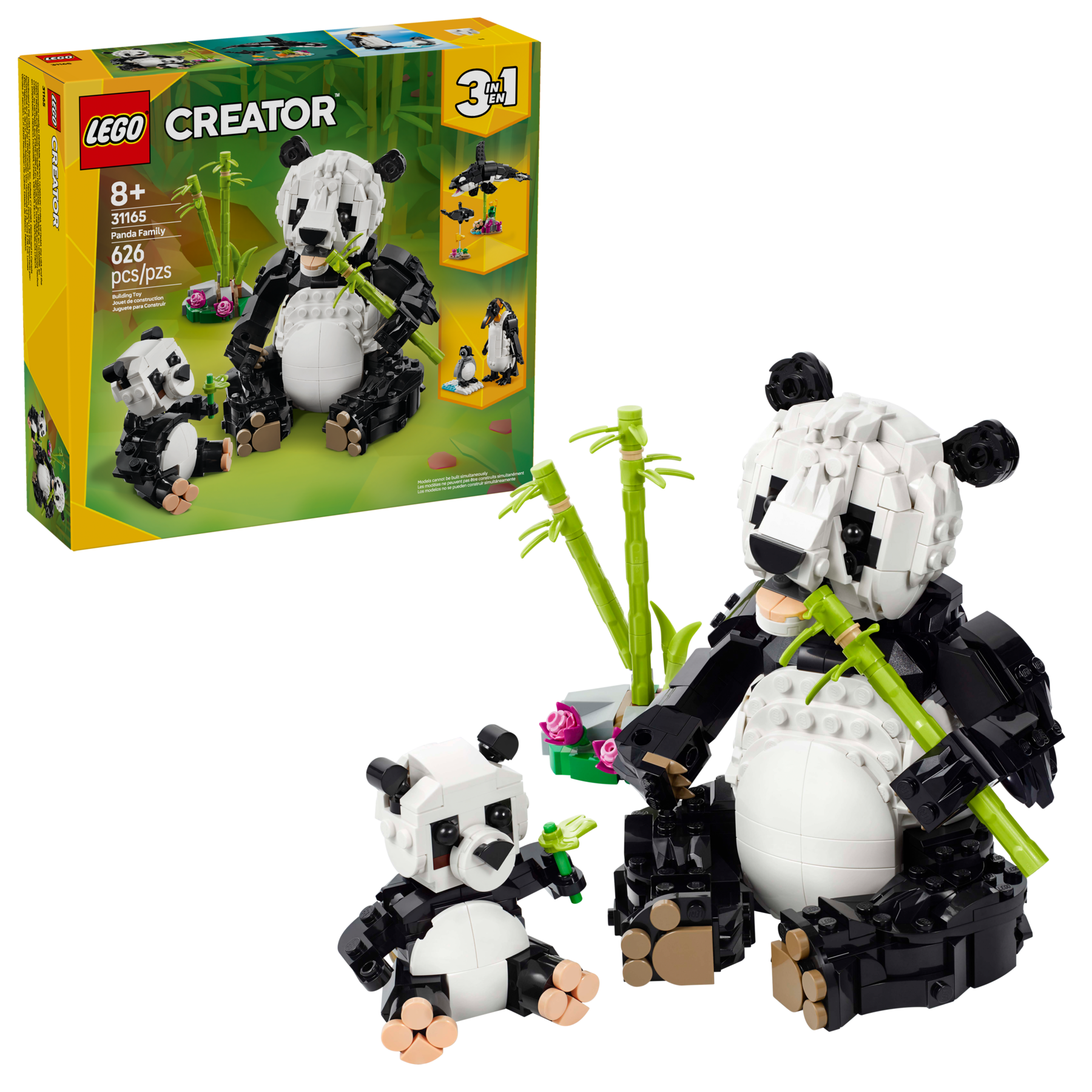 LEGO Creator Panda set with packaging on a white background