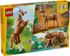 LEGO 3-in-1 animal model kit packaging with various animal designs on a yellow background