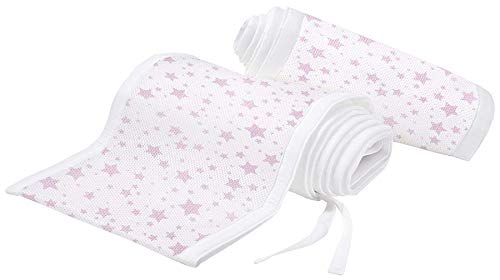 BreathableBaby Mesh Cot Liner – Twinkle Pink | 4-Sided Classic Mesh