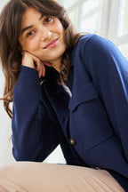 Fransa Frita Navy Knitted Cardigan