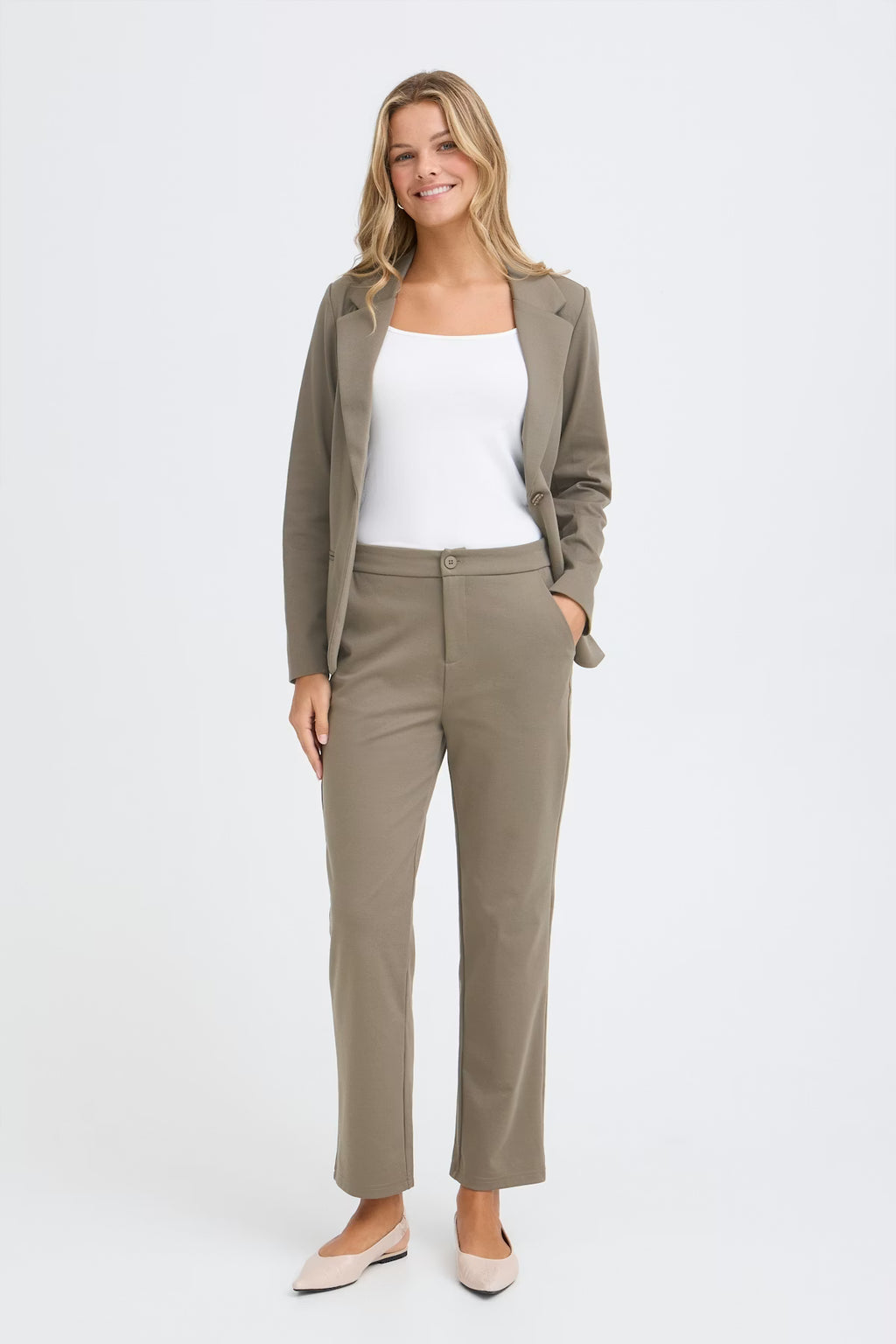 Fransa FRBLAZER Trousers - Smokey Olive