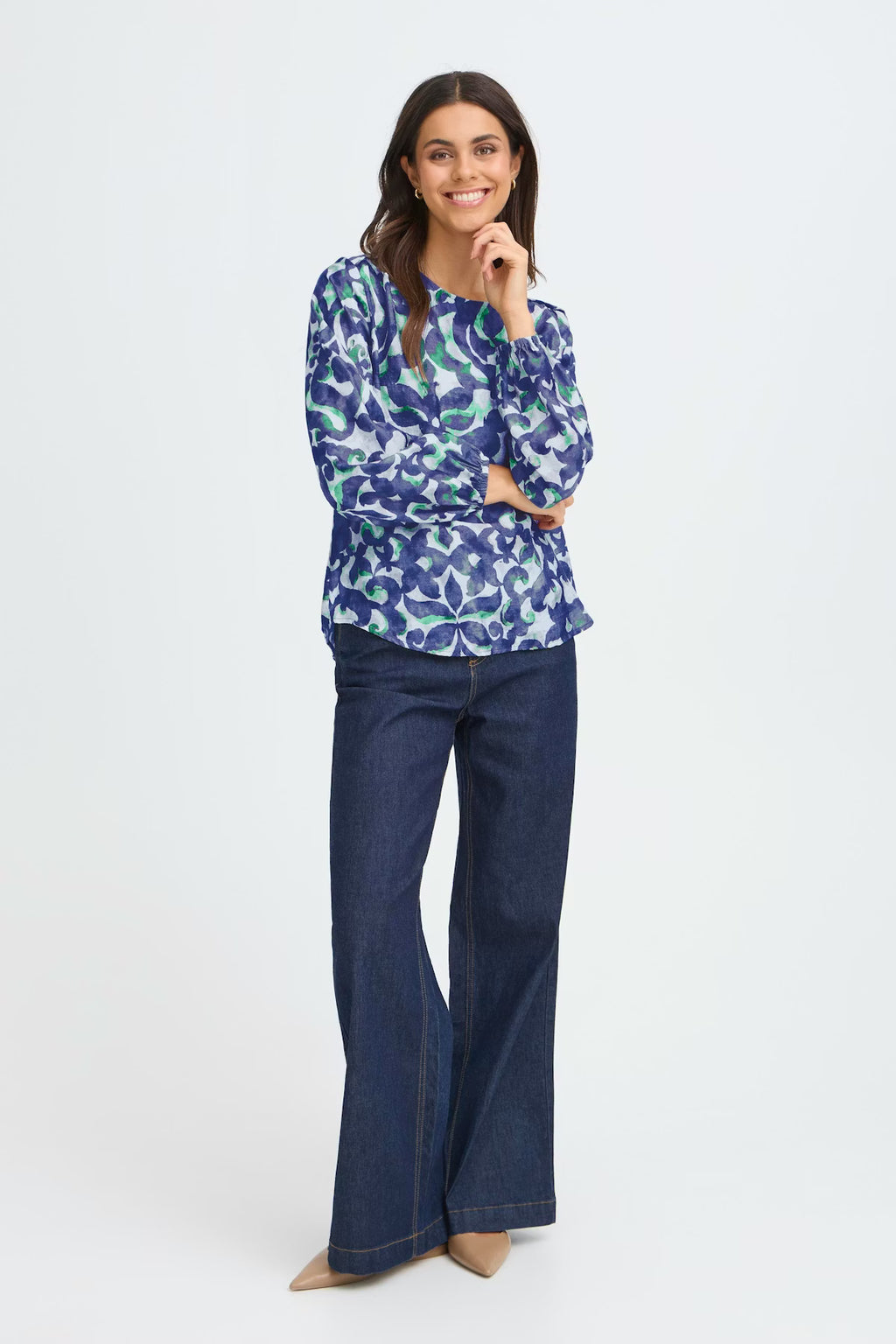 Fransa FRARIANA Blouse - Blue & Boho Print