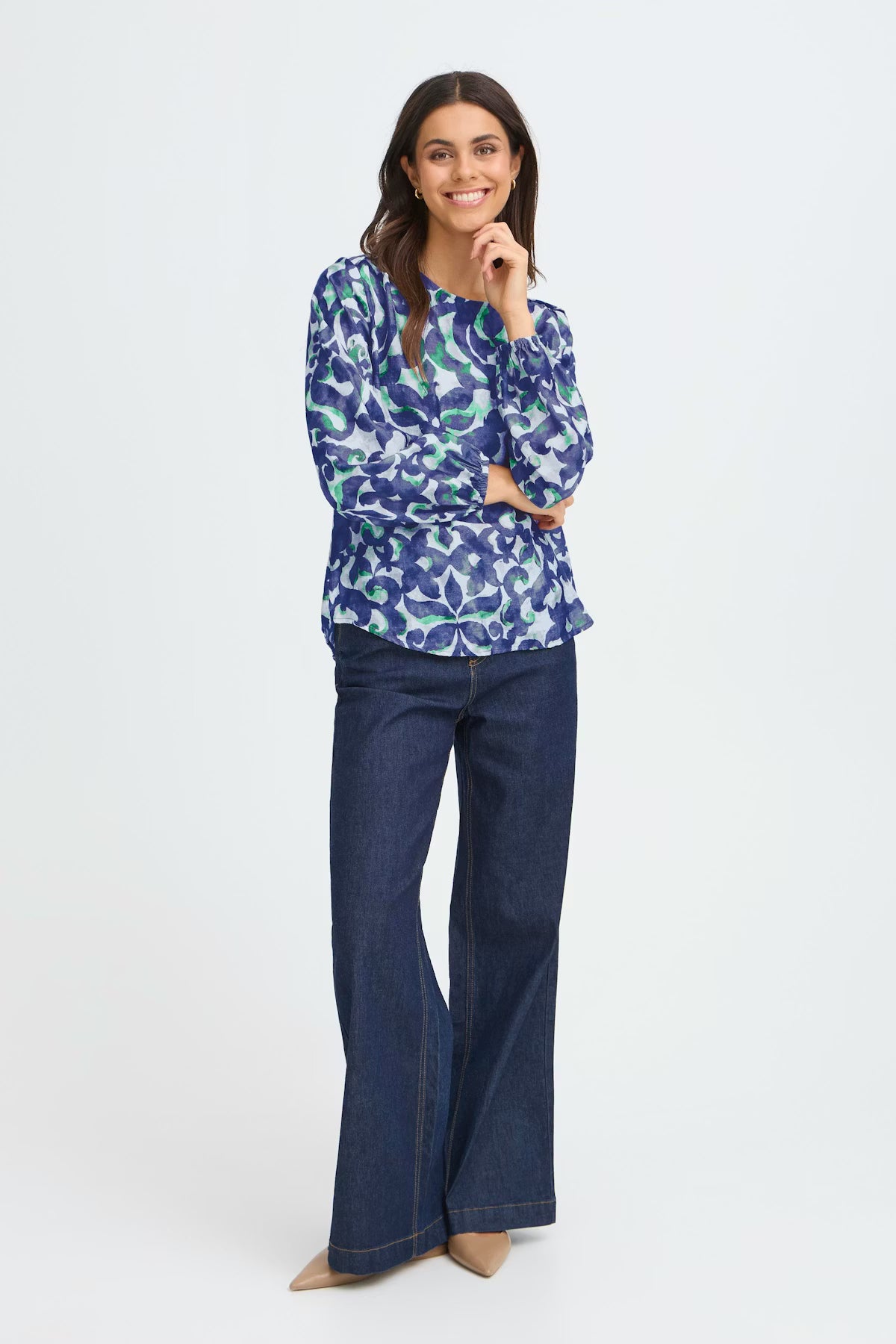 Fransa FRARIANA Blouse - Blue & Boho Print