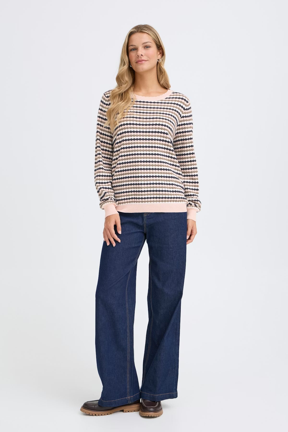 Fransa FRCAIA Pullover - Rose Smoke Stripe