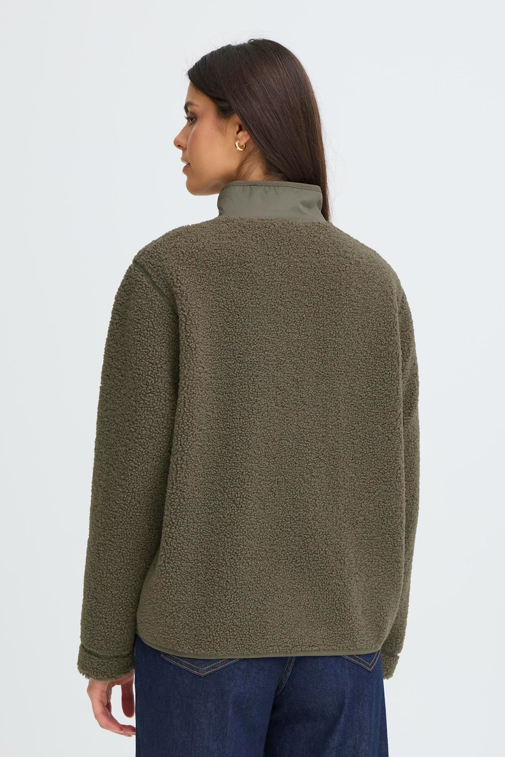 Fransa FRMIKALA Sherpa Jacket - Smokey Olive