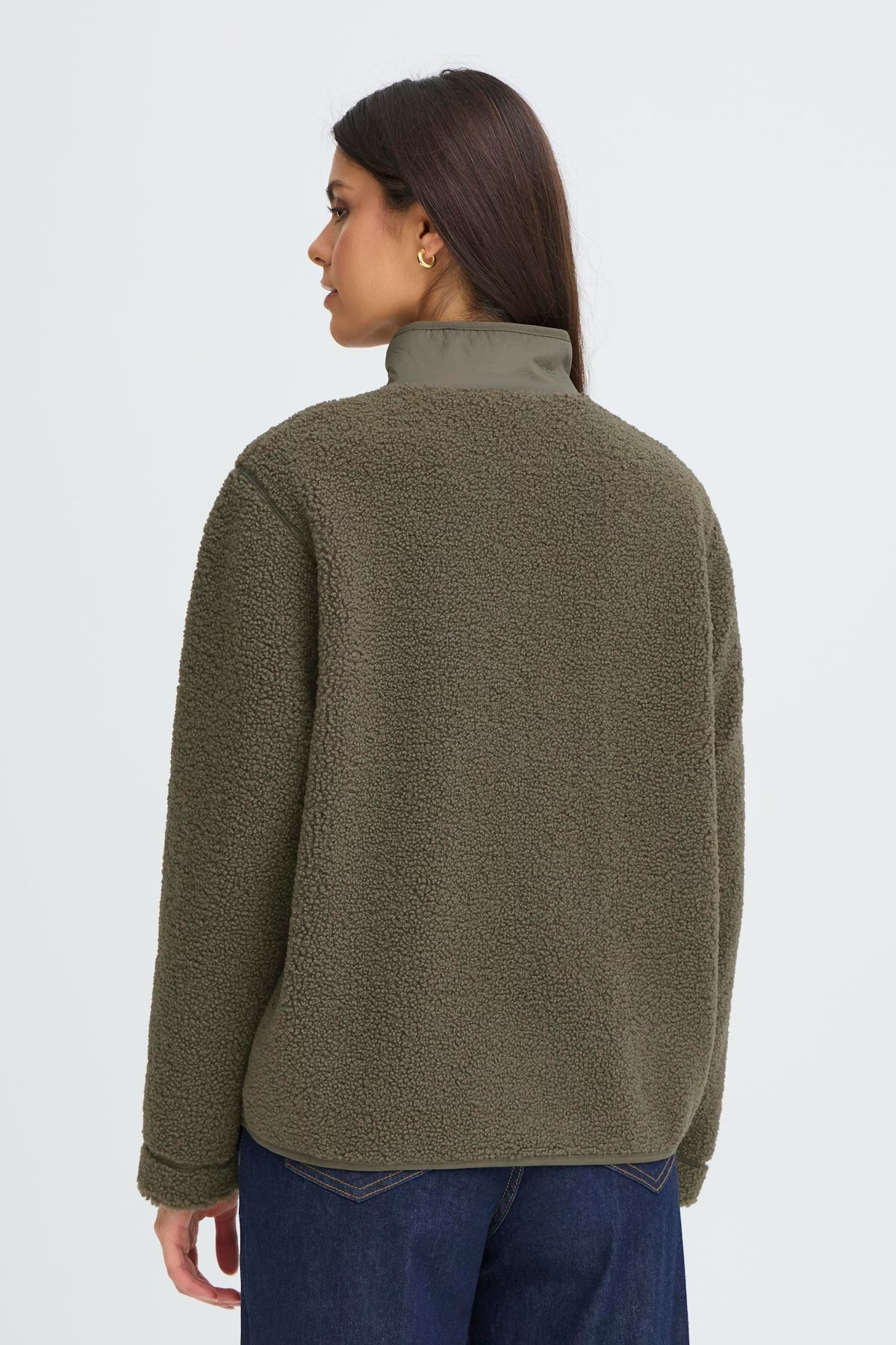 Fransa FRMIKALA Sherpa Jacket - Smokey Olive